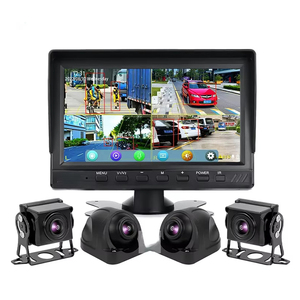 7 pouces Quad Split Screen Caméra de recul 4 canaux DVR Moniteur BSD AI Détection d'obstacles pour piétons <span class=keywords><strong>Carte</strong></span> TF Compatible pour camion - Product Image 1
