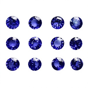 Cadermay Round Royal <b>Blue</b> Lab Grown <b>Sapphire</b> Heat Treated with Inclusions Synthetic Loose Stone for Ring <b>Bracelet</b> Necklace - Product Image 3