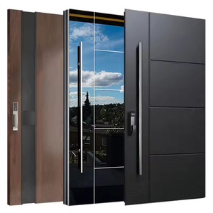 Puerta de Entrada de Acero Inoxidable de Diseño Moderno, Puerta Pivotante de Estilo Lujoso con Sistema Antirrobo Inteligente para Casas y Villas - Product Image 4