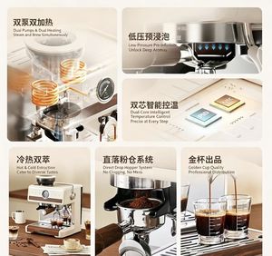 Aimoke - Espumador de Leche a Vapor de Doble Caldera Semiautomático Italiano, Estándar Nacional, Comercial, con <span class=keywords><strong>Molinillo</strong></span> de Café - Product Image 5