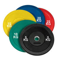 Plaques de poids en caoutchouc colorées pour haltères, usage commercial en salle de sport, entraînement standard, écologiques et portables, vente en gros