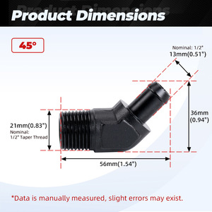 Adaptador de conexión de manguera de aluminio de 90 grados para tuberías de entrada de aire, ajuste universal, reemplazo y reparación - Product Image 2