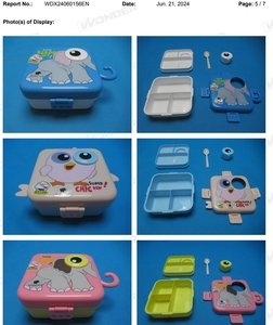Éléphant mignon enfants double couche 3 grilles contenants alimentaires micro-ondes sans bpa en plastique écolier bento boîte à lunch avec cuillère - Product Image 6