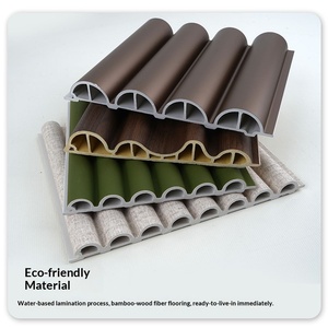 Pannello Moderno in WPC con Motivo a Graticolatura e Venature del Legno, Semicircolare e Arcuato per <span class=keywords><strong>Pareti</strong></span> di Fondo e Soffitti - Product Image 2