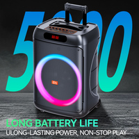 Altavoz Portátil BT de 15 Pulgadas con Luces RGB, Asa Extensible y Ruedas, Precio Directo de Fábrica, Ideal para Amplificación de Guitarra y Piano
