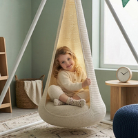 Fauteuil suspendu en forme de larme Ropecube, en corde de polyester tressée à la main, siège hamac intérieur/extérieur pour patio, balcon, jardin, détente