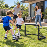 Lot de 2 buts de football pliables en PVC, petits cadres de football pliables pour les activités familiales à la plage et sur la pelouse