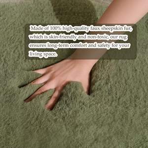럭셔리 천연 모피 푹신한 긴 인조 모피 양가죽 깔개 사용자 정의 크기 단일 펠트 정통 모피 지역 깔개 - Product Image 6