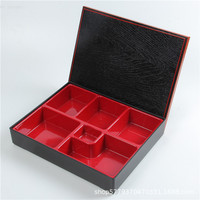 Boîte à bento japonaise à température ambiante avec cinq/six compartiments, en plastique, capacité 1-2L, ensemble repas professionnel pour adultes