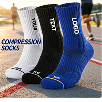 Chaussettes de course à compression personnalisées avec logo, respirantes, soutien de la voûte plantaire, absorbantes, anti-ampoules, chaussettes de sport pour hommes et femmes