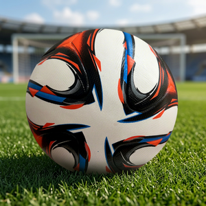 Ballon de football d'entraînement JNA Group blanc, noir, orange, bleu, taille 5, léger et durable - Product Image 4