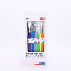 Ensemble de pinceaux de couleurs arc-en-ciel pour enfants, 6 pièces, pinceaux synthétiques colorés pour enfants - Product Image 6