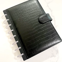 Couverture de carnet de notes de luxe en cuir de crocodile texturé, reliure à anneaux, format lettre moyen A5 A4, personnalisée