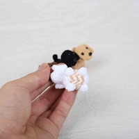 Adorable porte-clés amigurumi en peluche tricotée, chien chiot en fil crocheté, pendentif pour sac à dos, sac à main, porte-clés animal charmant