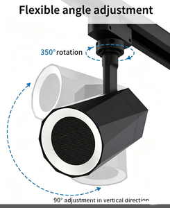 Luz de riel con altavoz Bluetooth, regulable, giratoria, para ambiente, sala de juegos, estudio, luz musical - Product Image 1