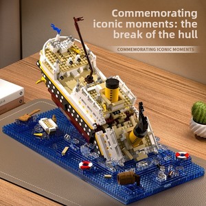 Modellino Nave Titanic Transfrontaliero in Blocchi da Costruzione, Giocattolo Fai-da-te con Pezzi Piccoli, Grande Difficoltà di Montaggio, Ornamento a Tema Nave, Regalo - Product Image 4