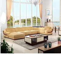 Canapé américain moderne de salon canapé en cuir inclinable en U sectionnel de luxe pour grand appartement