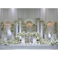 Fournitures de Décoration de Fête Décoration de Scène de Mariage Arche en PVC Support de Fond en Acrylique Mur de Fond d'Arche de Scène de Mariage Blanc