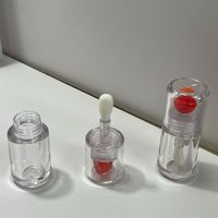 Tube de brillant à lèvres rond en plastique, grande tête de brosse, motif fruits variés, mignon, 4 ml – Meilleures ventes