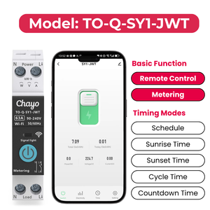 Interrupteur intelligent Wi-Fi 63A avec mesure, rail DIN pour <span class=keywords><strong>disjoncteur</strong></span> intelligent Tuya MCB 16A 20A, contrôle à distance Smart Life Chayo - Product Image 4