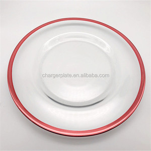 Assiette de présentation élégante en verre coloré de 13 pouces pour les fêtes et les mariages - Product Image 1