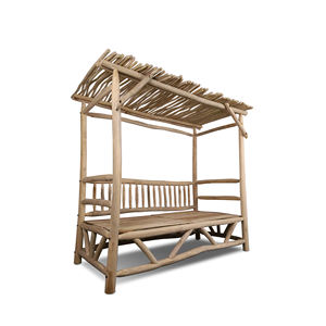 Lit de repos rectangulaire gonflable Gubuk Bali personnalisable, en teck écologique, pour l'extérieur, mobilier de maison, style traditionnel et moderne - Product Image 5