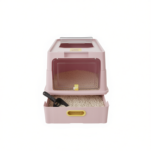 Lettiera per gatti Purrfect Drawer 65L rosa in plastica, manuale, per gatti, con paletta inclusa - Product Image 1