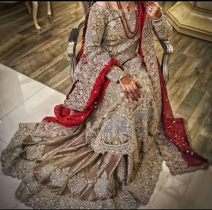 ATIYA LIBAS Lehenga Choli pour femme avec broderie Zardozi lourde pour mariage-Matériau acétate Inde & Pakistan Vêtements ethniques - Product Image 6
