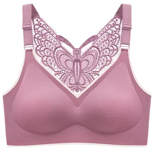 Butterfly Beautiful Back Lace Sexy Gather Without Steel Ring Thin And Comfortable Large Size Ladies Bra