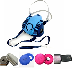 Chống virus Mặt Nạ Silicone chống bụi nửa mặt nạ phun sơn trang trí hóa chất thuốc trừ sâu điện hàn khí mặt nạ - Product Image 5