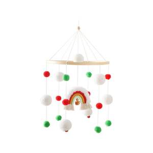 Style nordique <span class=keywords><strong>noël</strong></span> coloré boule <span class=keywords><strong>de</strong></span> laine arc-en-ciel lit cloche bébé berceau main-oeil Coordination jouets lit cloche lit suspendu - Product Image 1