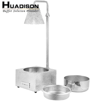 Huadison Autres fournitures d'hôtel et de restaurant Lampe chauffante infrarouge portable en acier inoxydable Lampe chauffante électrique pour aliments Buffet