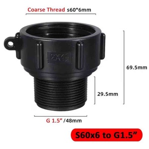 Adaptateur d'eau pour filetage G1.5" pour vanne de conteneur PE, robinet d'eau IBC, convertisseur de fût à eau - Product Image 3