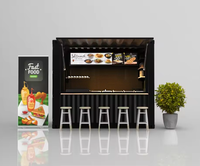 Container da 10 Piedi per Bar del Caffè, Fast Food, Mini Negozio Pop-up, Caffetteria Mobile, Case Container per Bar del Caffè