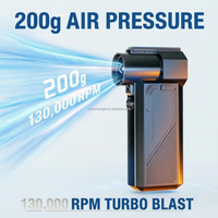 Souffleur Turbo Jet Puissant 130000 tr/min Sans Balais Sans Fil Mini Dépoussiéreur 150W Rechargeable pour l'Élimination des Dépôts de Poussière dans les Fentes Profondes