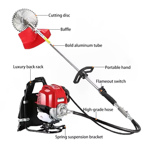 CE Certified Backpack <b>Brush</b> <b>Cutter</b> 4/2-Stroke Air-Cooled Aluminium <b>Blade</b> Petrol Lawn Mower 12in Cutting Width for Industry Use - Product Image 6