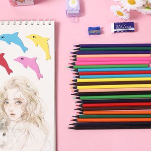 ดินสอไม้สีดำคุณภาพสูง 12 สี ไม่ละลายน้ำ รูปทรงหกเหลี่ยม ขนาด 3 มม. ชุดดินสอสำหรับวาดภาพ - Product Image 3