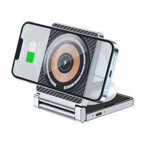 Caricatore Wireless Magnetico Pieghevole 2 in 1 di Alta Qualità per <span class=keywords><strong>iPhone</strong></span> 15 Pro Max, Supporto per Telefono, Caricatore Rapido 15W per Auricolari - Product Image 1