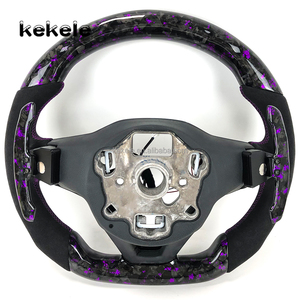 Nouveau volant en fibre de carbone forgé violet LED pour Volkswagen VW <span class=keywords><strong>GOLF</strong></span> <span class=keywords><strong>8</strong></span> MK8 GTI R volant de <span class=keywords><strong>style</strong></span> sport - Product Image 5