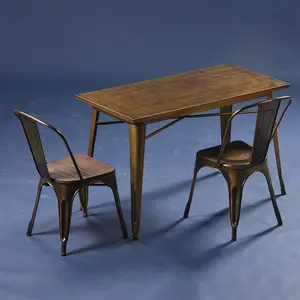 Moderne Holzcafé Restaurant Fast-Food Bar Essmöbel stapelbare klassische Bistro-Tische und Stühle-Sets