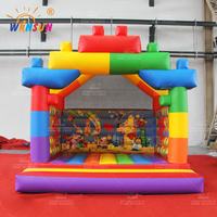 WINSUN Nouvelle Arrivée Château Gonflable Commercial Thème Lego en PVC pour Fêtes en Extérieur, Écologique, Garantie 2 Ans