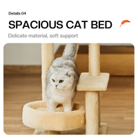 Conception personnalisée Beige Jouet interactif Sisal Corde Peluche Pet Bois Chat Grattoir Maison Escalade Arbre Maison Lit Intérieur chat