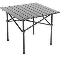 Table de camping pliable portable, table d'appoint en aluminium et fer, légère, avec sac de transport, pour la cuisine en plein air, la randonnée, les pique-niques, les barbecues