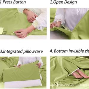 Sac de couchage Woqi Envelope jaune vert 930g léger et respirant en polyester pour adultes, voyage et camping - Product Image 3