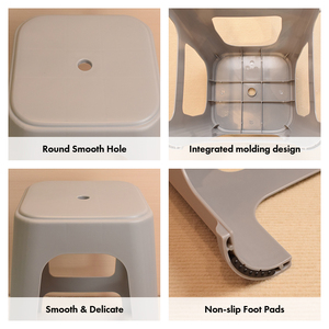 Odor-Free Thick PP Stackable Tall Square Plastic <b>Stool</b> Dining <b>Stool</b> with Reinforced Structure & Anti-Slip Foot for Home Kitchen - Product Image 5