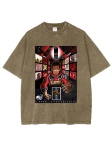 Camisetas Unisex Lavadas y Envejecidas con Estampados Digitales por Transferencia Térmica con Temática de Series de TV en Diferentes Tallas, 230 Gramos - Product Image 4
