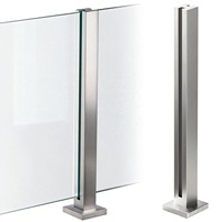 Poteau de balustrade en verre en acier inoxydable 304, sans perçage, conception à fente interne pour balcon et escalier