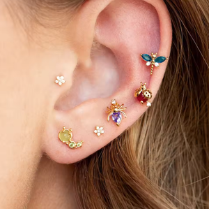 Aretes Pequeños de Zirconia Chapados en Oro, Estilo Animal, para Cartílago y <span class=keywords><strong>Tragus</strong></span>, para Mujer, Joyería de Moda Punk Coreana - Product Image 4