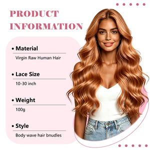 <b>Body</b> <b>Wave</b> Bundles Light Brown Color Brazilian Virgin Human Hair Weft <b>Body</b> <b>Wave</b> Hair Extensions Sew In Hair Bundles For Women - Product Image 3