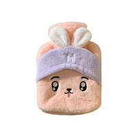 Nouvelle bouillotte mignonne en forme d'animal de dessin animé pour étudiants, en PVC écologique, en peluche, remplie d'eau, pour chaud et froid, avec eau chaude amovible